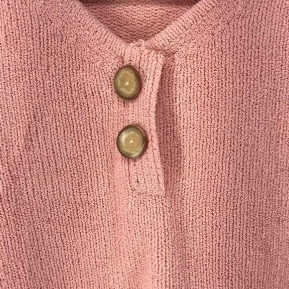 J. Jill Coral Pullover soft XS pink button sweater - Picture 3 of 6